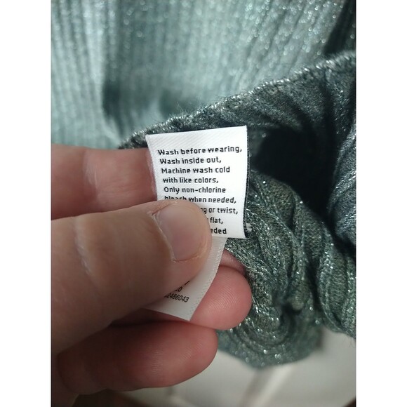 Nine West Sweater Womens XXL Gray Glitter Crew Neck Knit Long Sleeve Office/Part - Picture 8 of 9